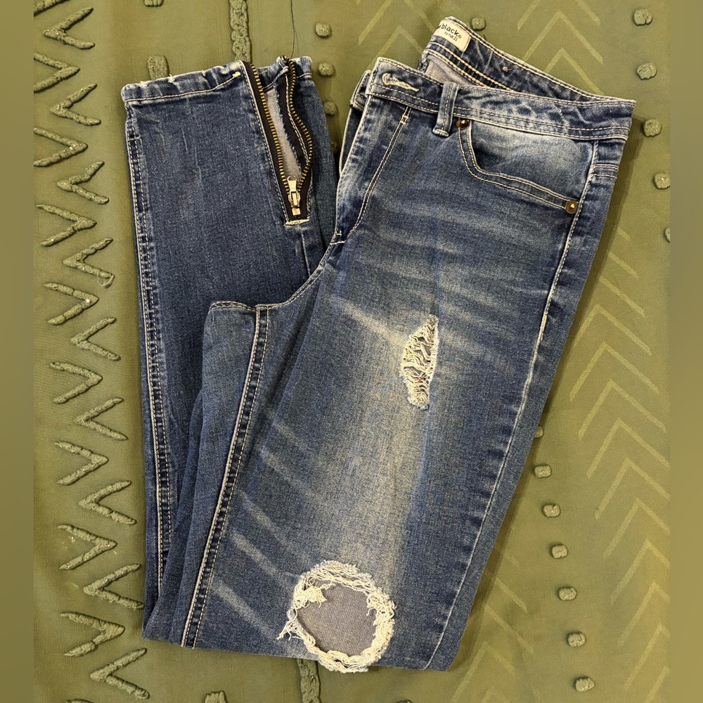 Rue21 Blue Distressed Skinny Jeans